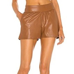 COMMANDO brown faux leather shorts size S